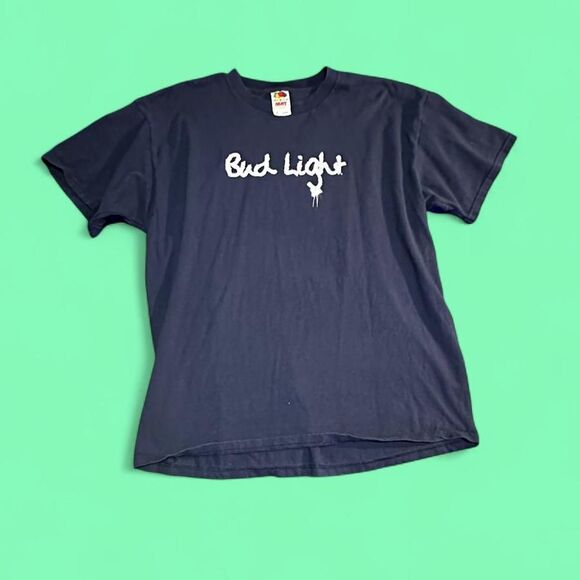 Fruit-of-the-loom Men's Navy and Blue T-shirt - Picture 1 of 3